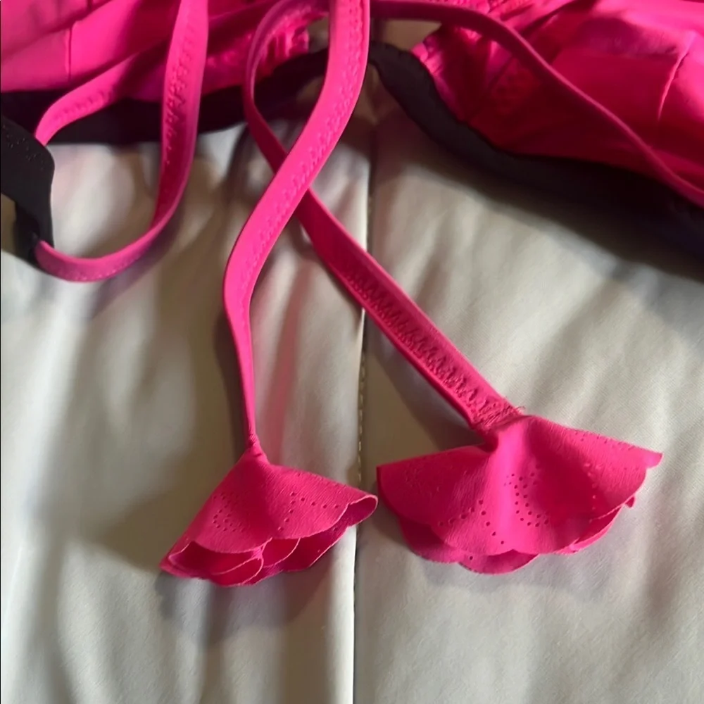 lululemon athletica Pink, Orange and Black Bikini Top